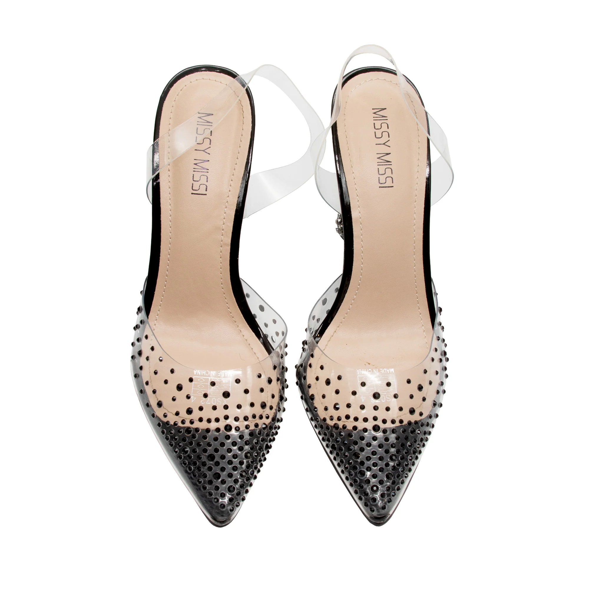 Glitter crystal PVC Lace-Up Heel - Image 2