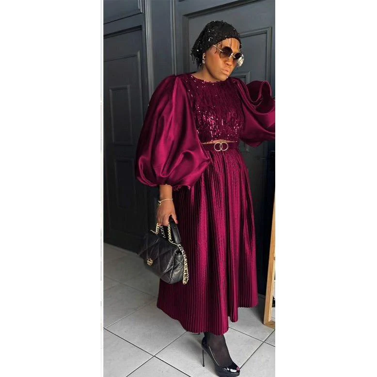 Glitter Long Sleeve Dress - Image 2