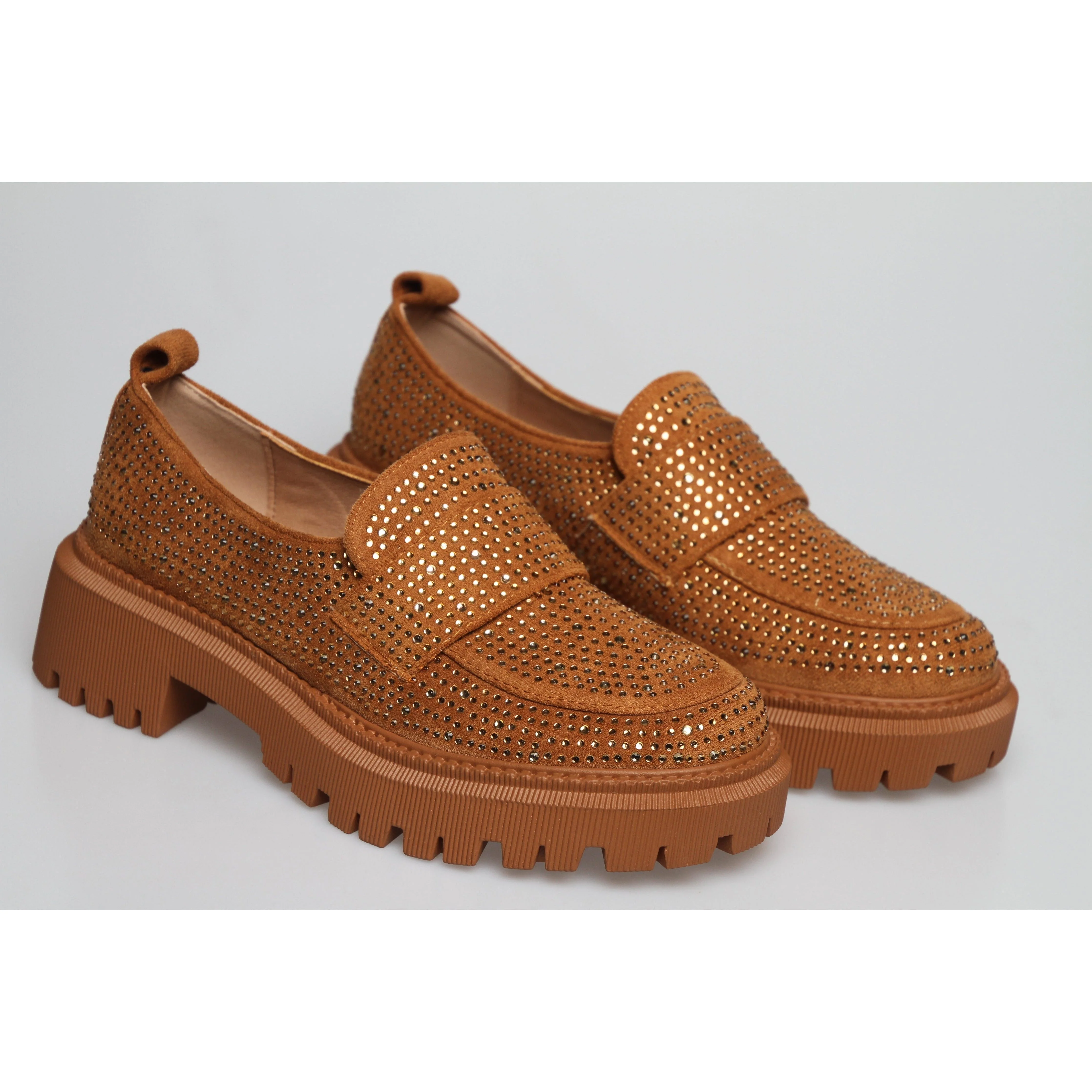 Glitter Square Toe Platform Oxford Shoes - Image 6