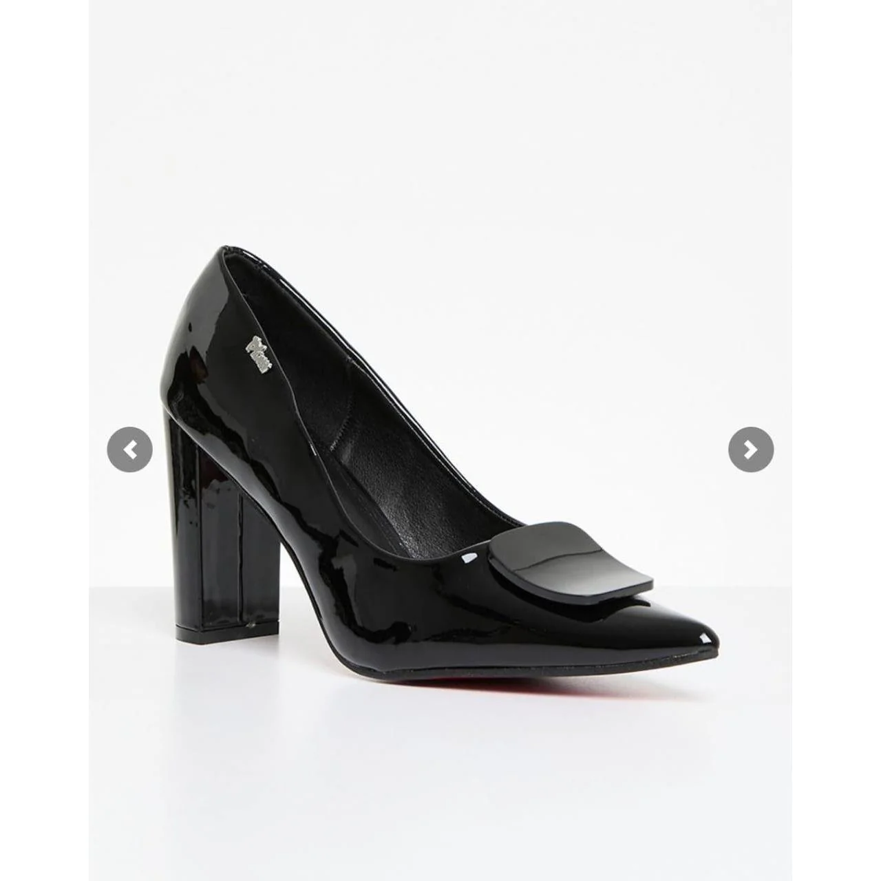 Glossy Pointed Toe Thick Heels - Image 2