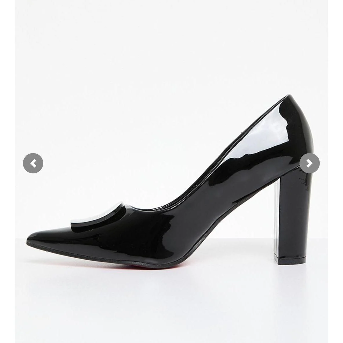 Glossy Pointed Toe Thick Heels - Image 4