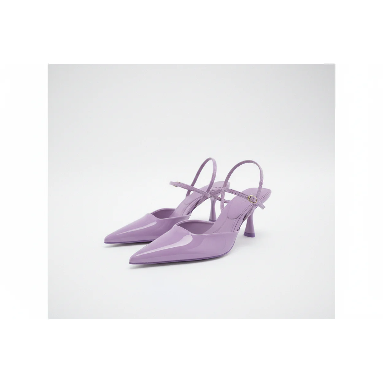 Glossy Short Heel Sandals