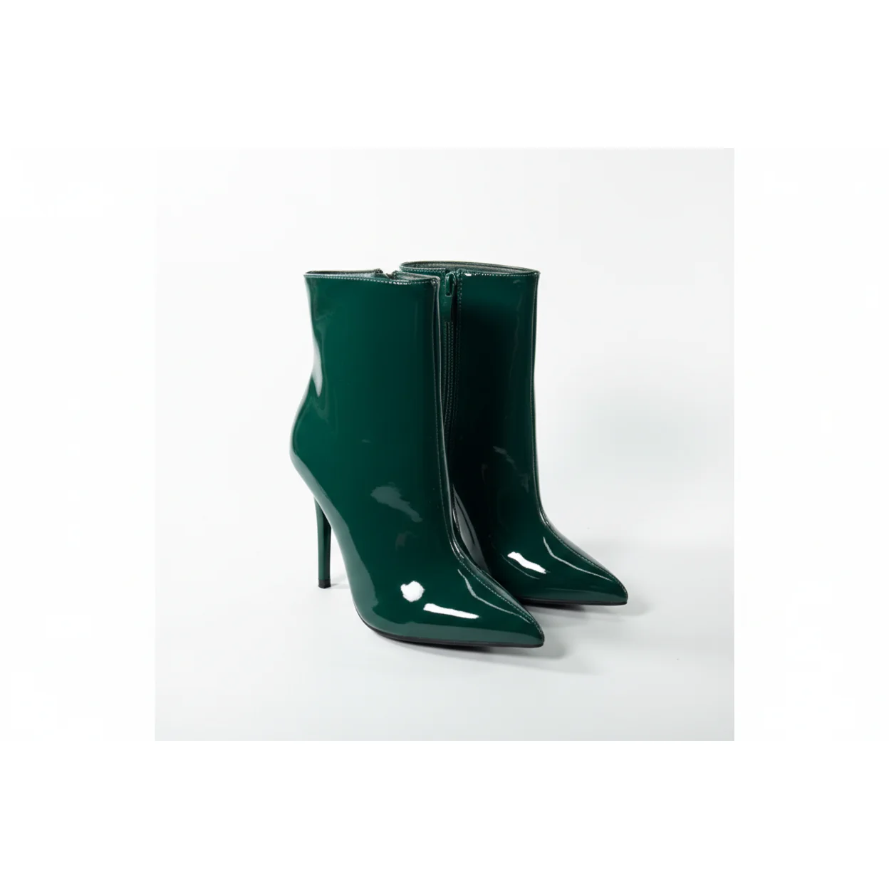 Glossy Thick Heel Boots
