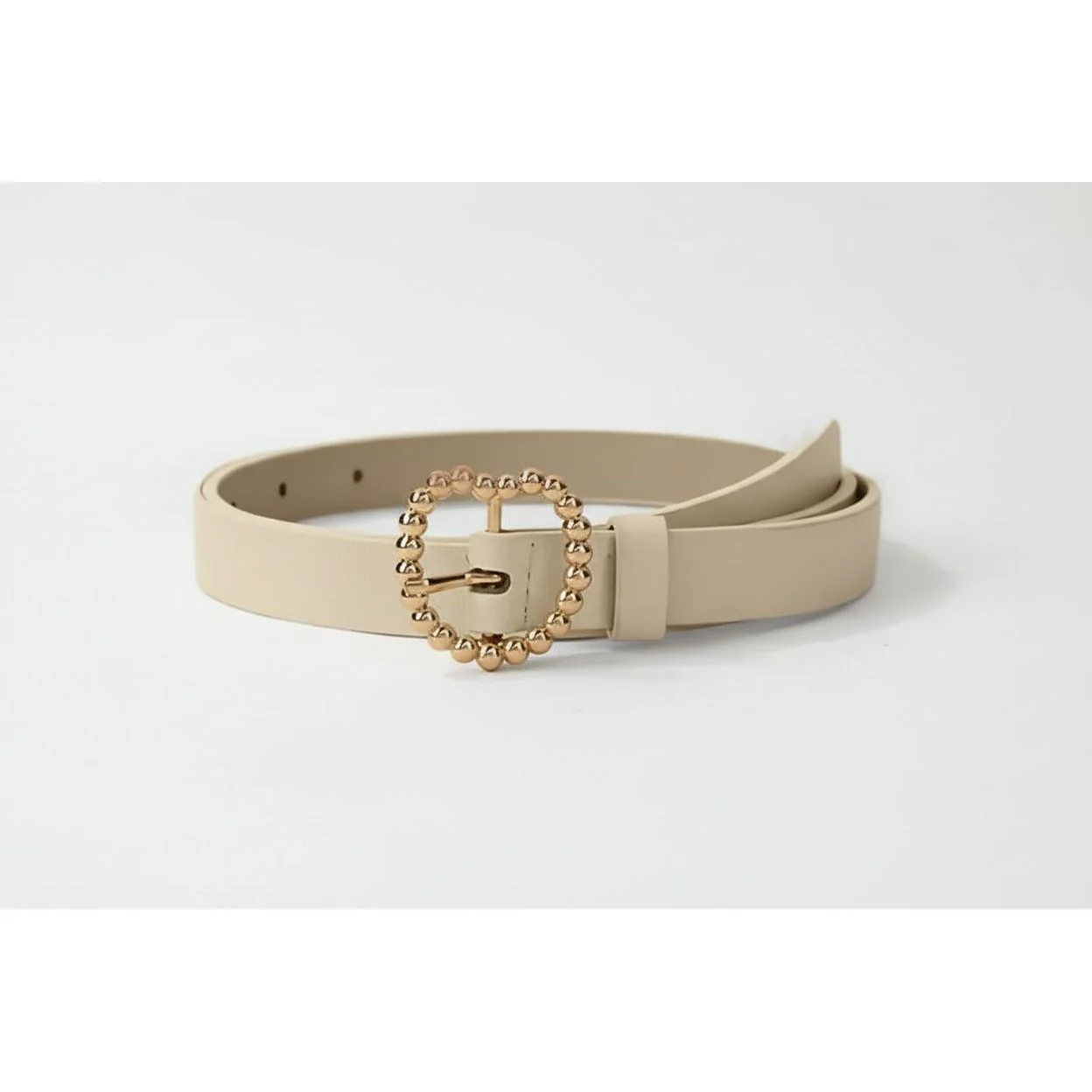 Gold Beaded Heart-Shaped Buckle Belt - Image 3