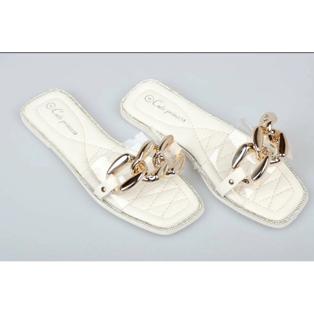 Gold Chain transparent sandels - Image 3