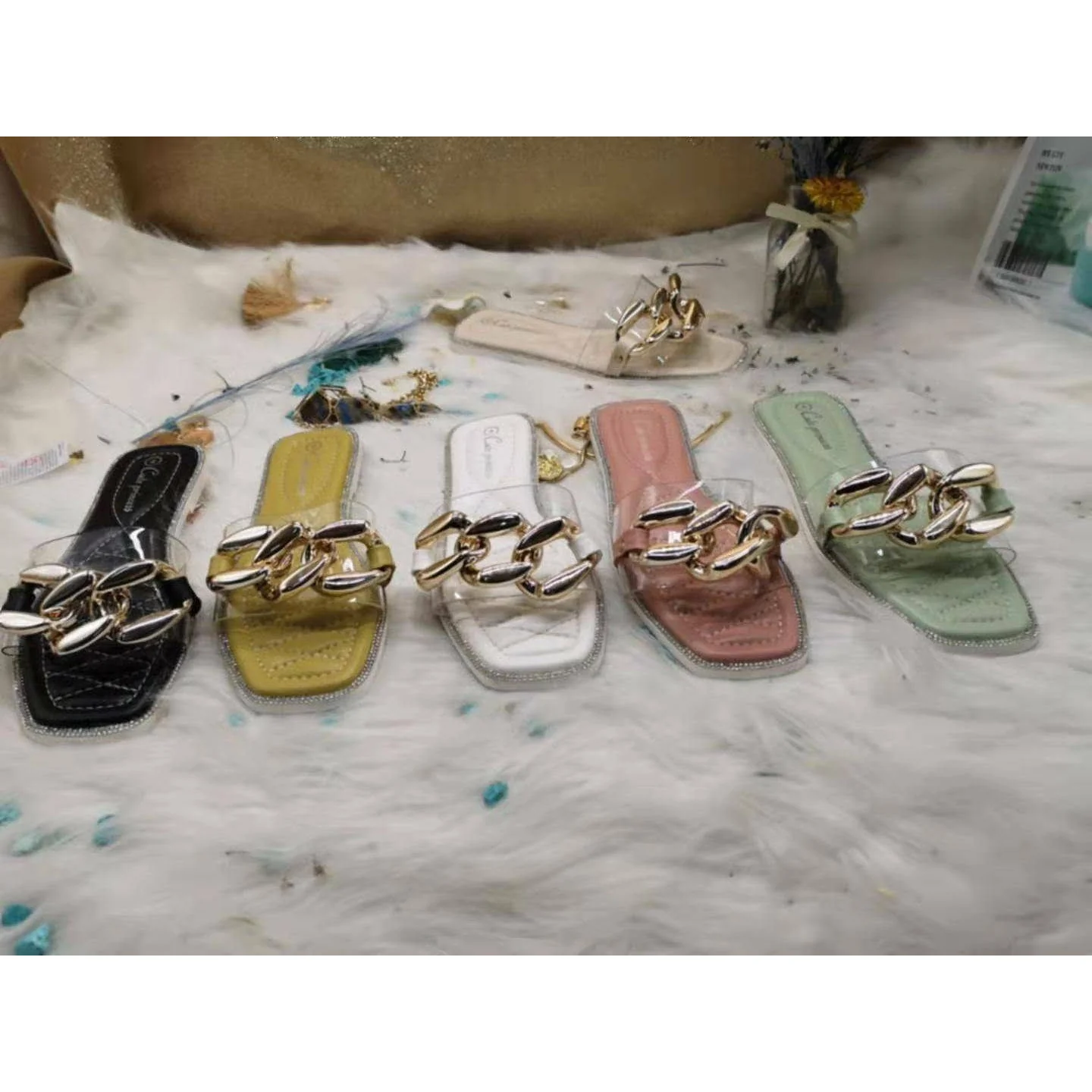 Gold Chain transparent sandels - Image 6