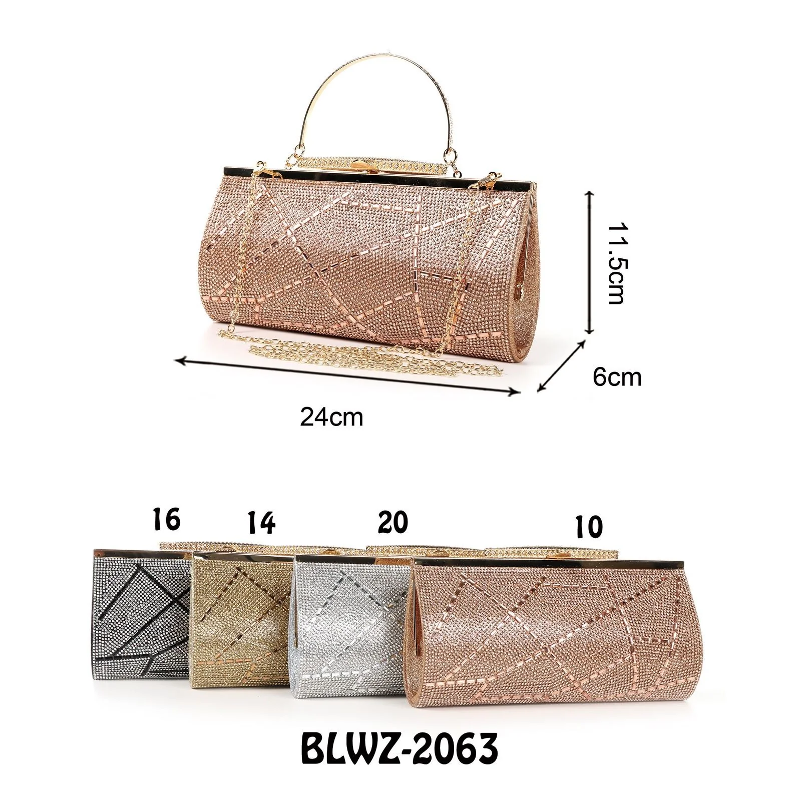 Gold Embellished Rhinestone Bag - Image 3