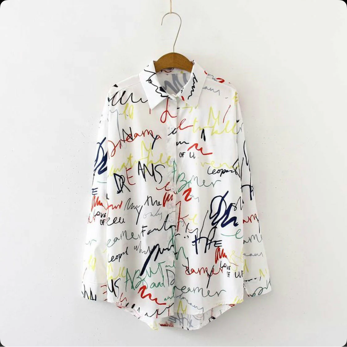 Graffiti Letter Print Casual Shirt - Image 6