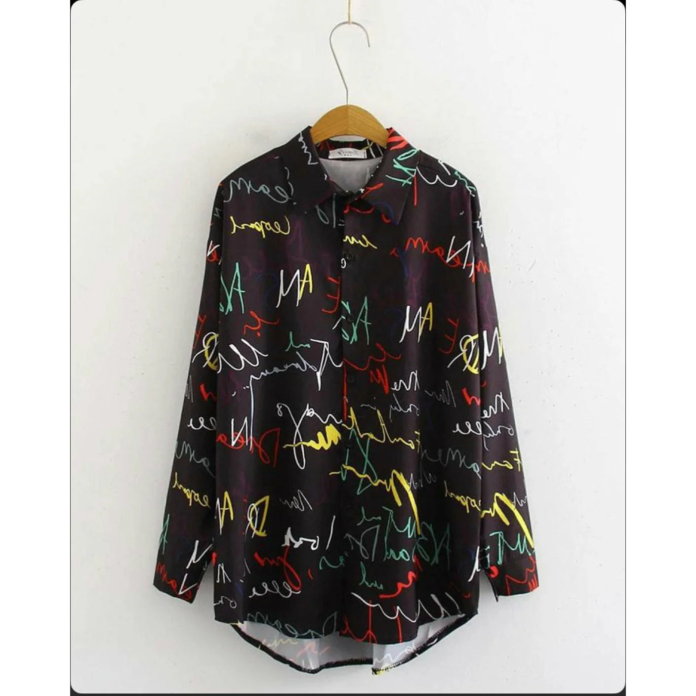 Graffiti Letter Print Casual Shirt - Image 7