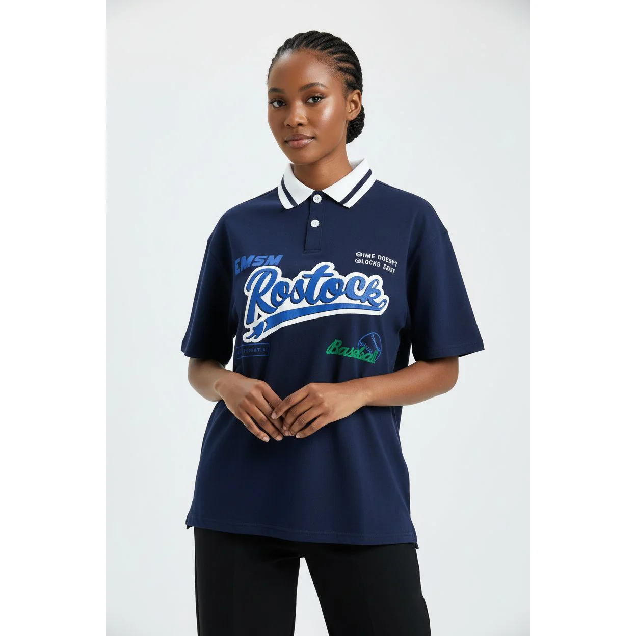 Graphic Contrast Collar Polo Shirt. - Image 2