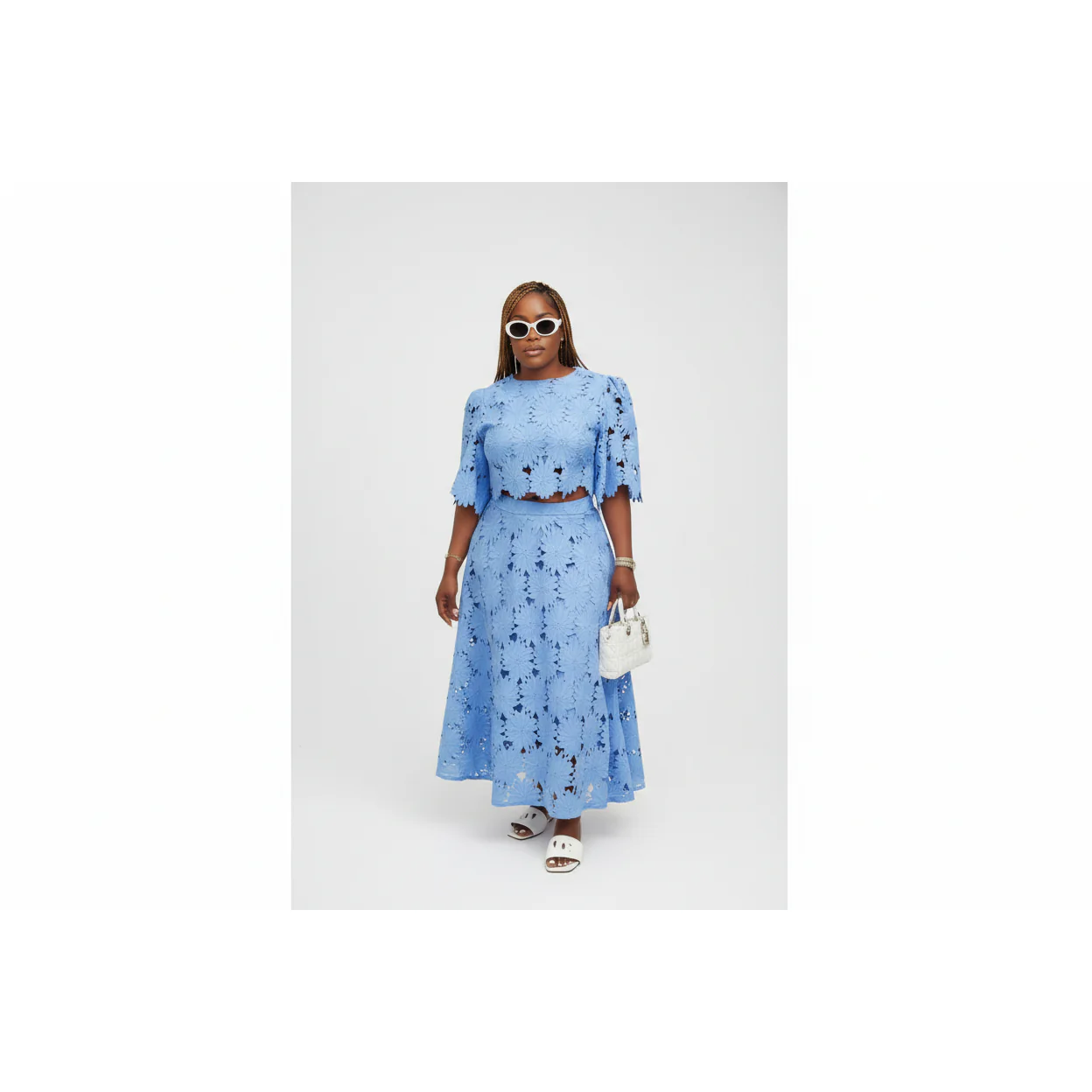 Plus Size Half Sleeve Button Lapel Denim Dress - Image 3