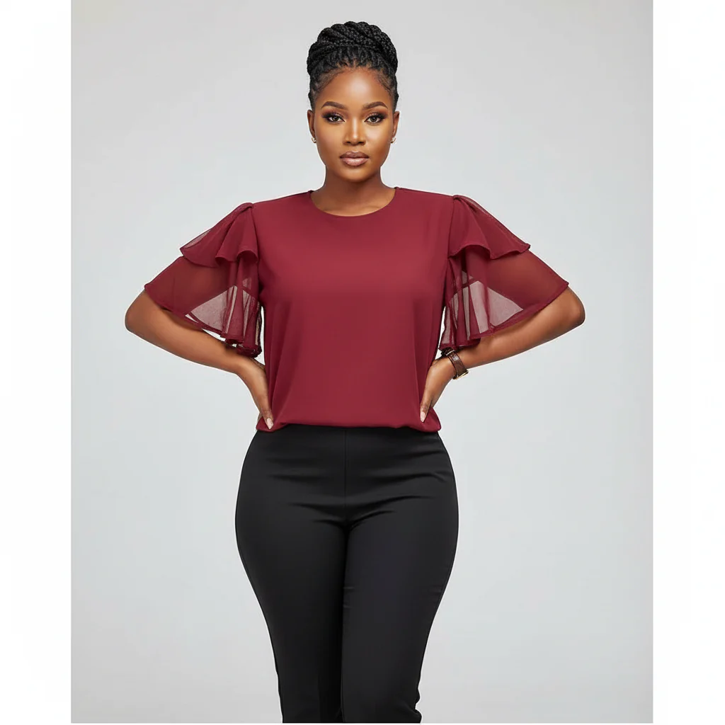 Half-sleeved Waltz Blouse Top. - Image 2