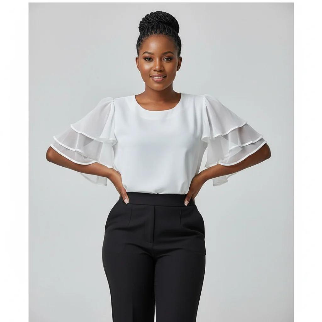 Half-sleeved Waltz Blouse Top. - Image 4