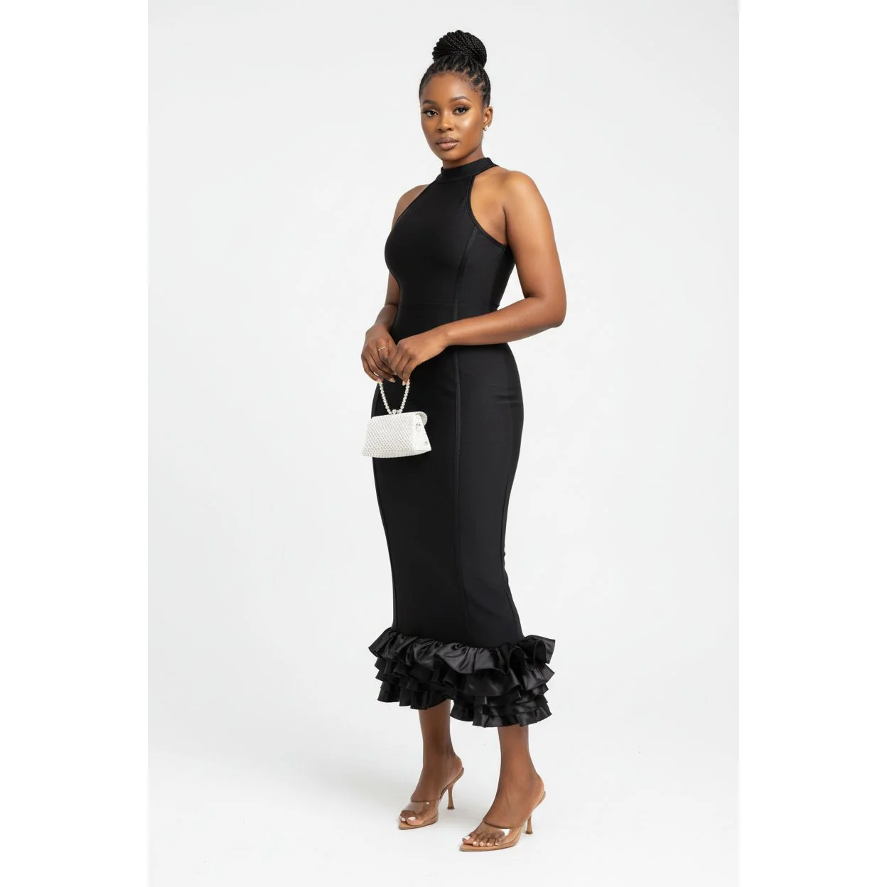 Half-Turtleneck Ruffle Detailed Maxi Dress - Image 3