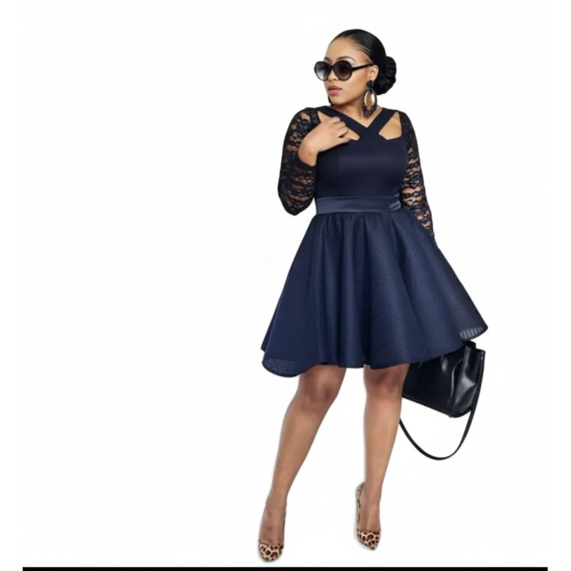 Hallow out Long-sleeve Bubble Dress - Image 2