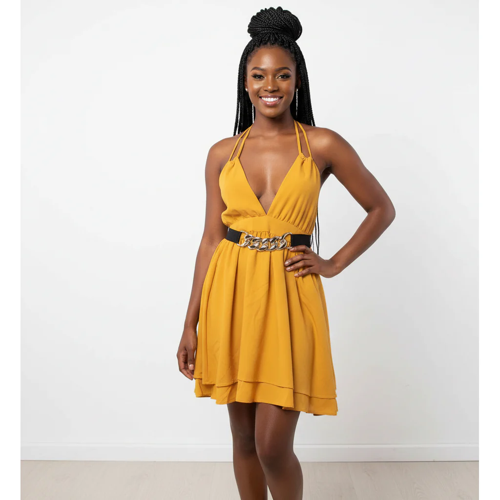 Halter Cutout Mini Dress - Image 3