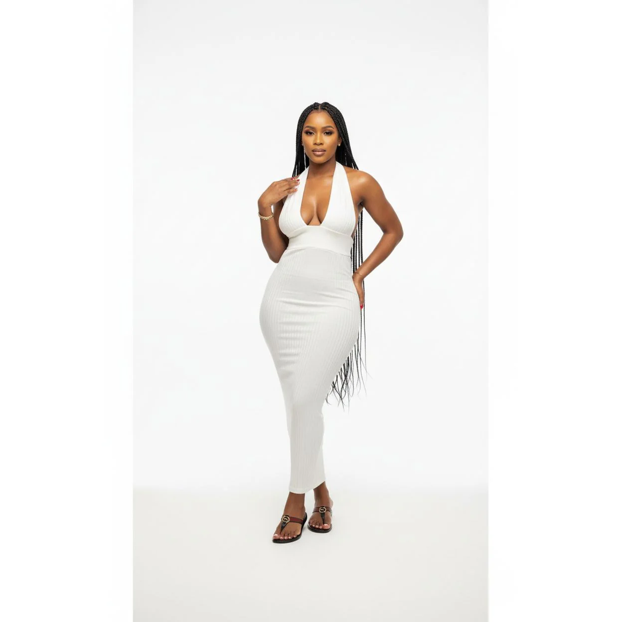 Halter Neck Backless Dress - Image 2