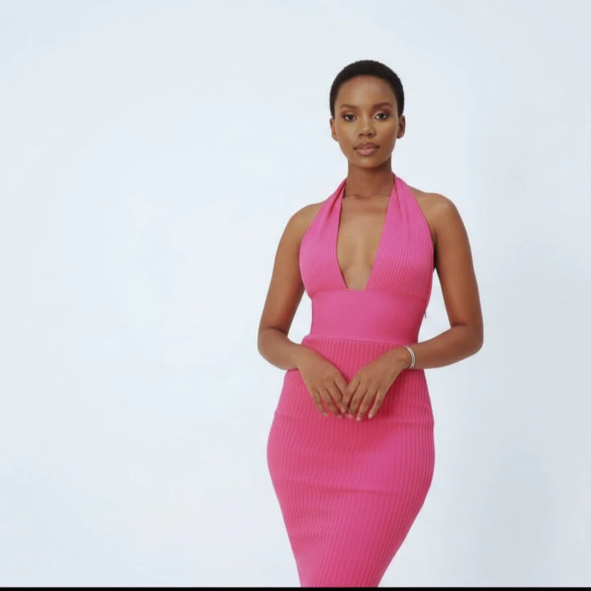 Halter Neck Backless Dress - Image 3