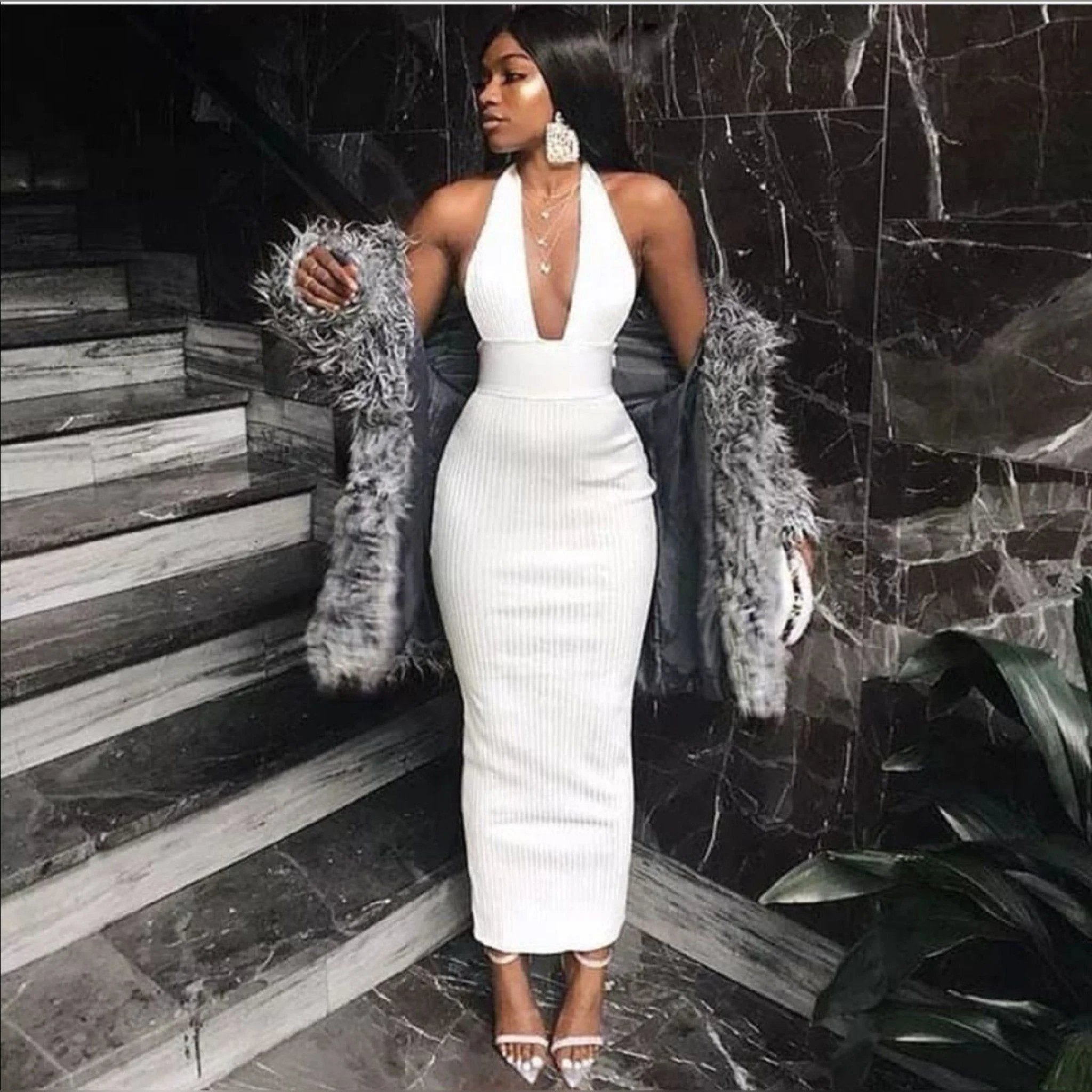 Halter Neck Backless Dress - Image 7