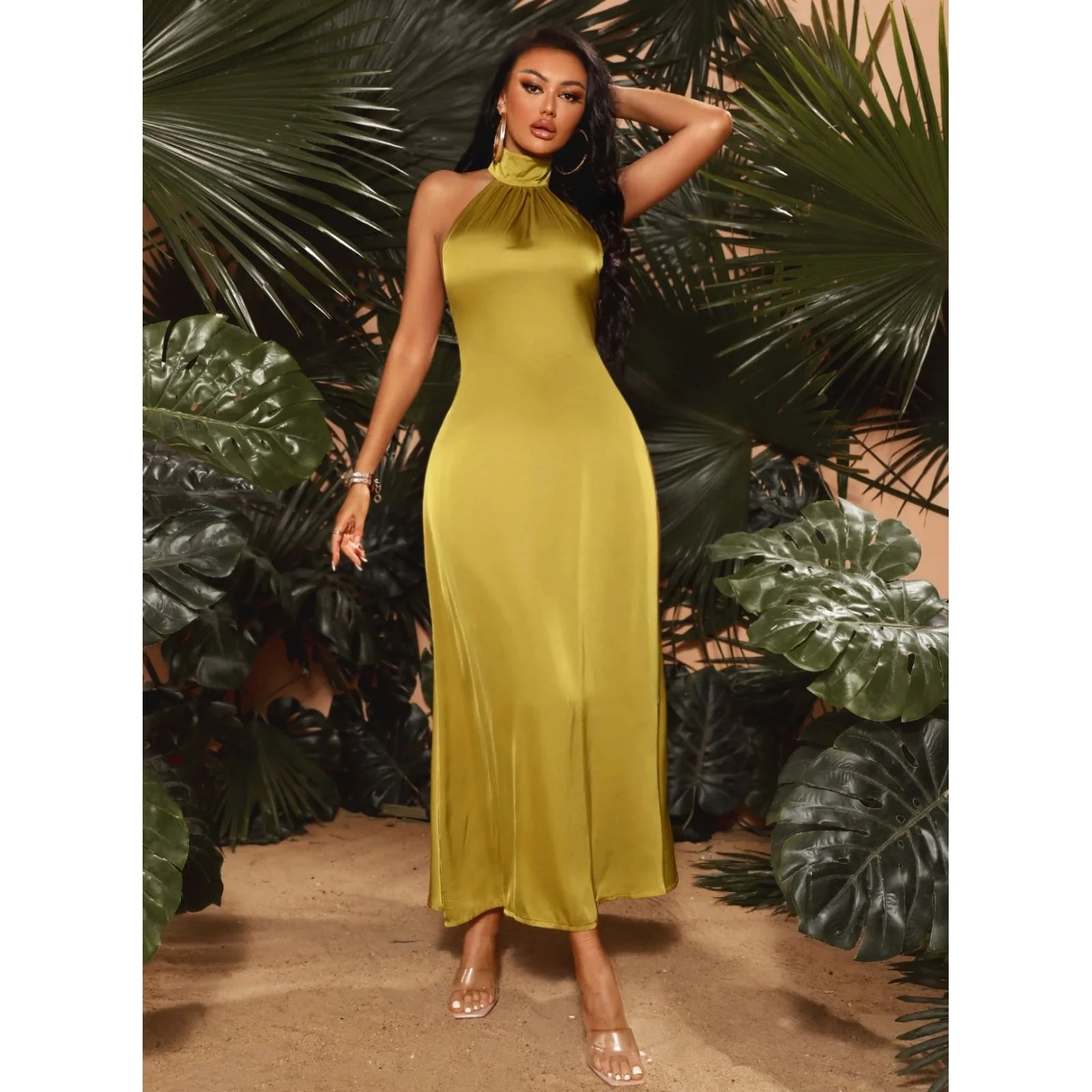 Halter Neck Sleeveless Backless Dress - Image 6