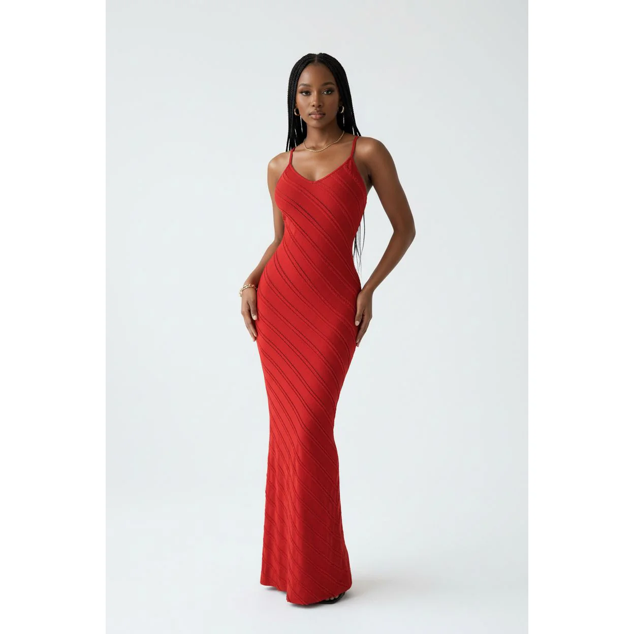 Halter Neck Women's Knitted Mermaid Maxi Dress