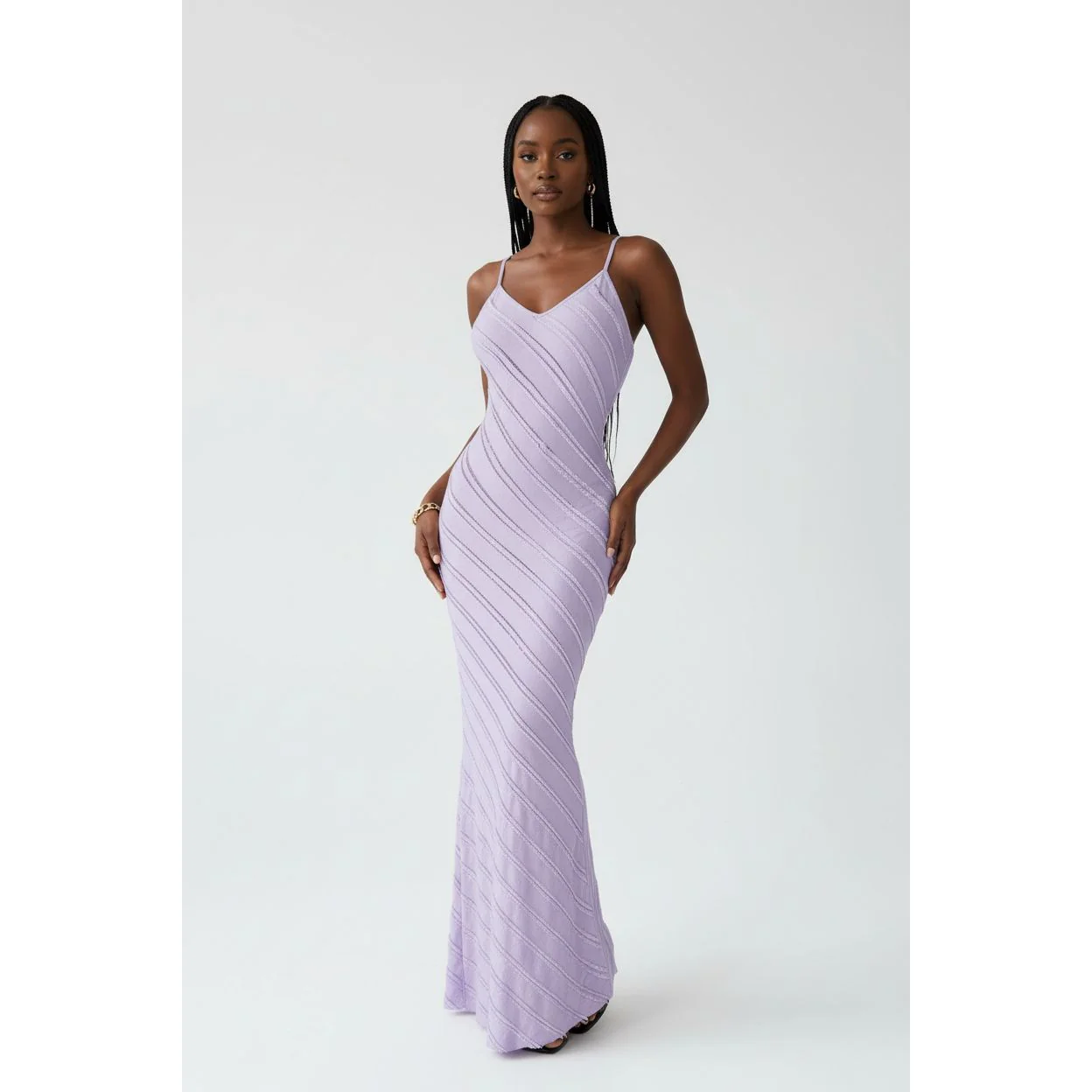 Halter Neck Women's Knitted Mermaid Maxi Dress - Image 5