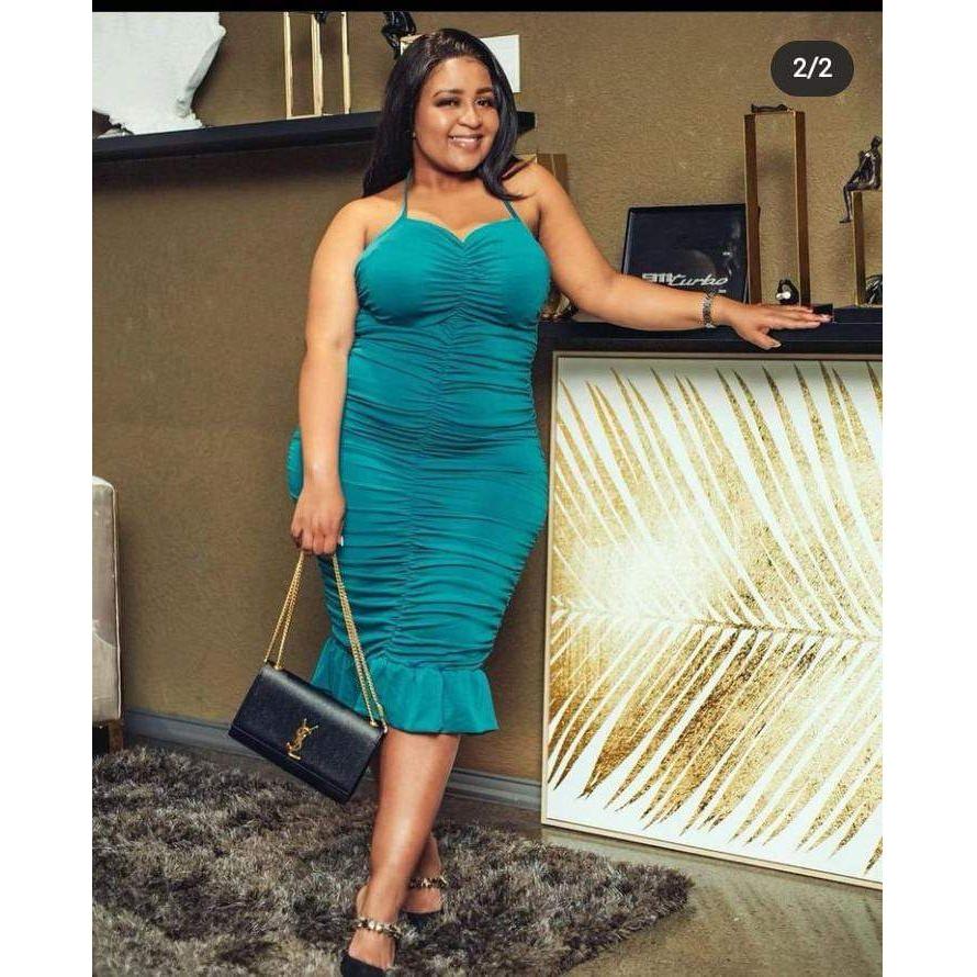Halter Ruffle Party Midi Dress - Image 2