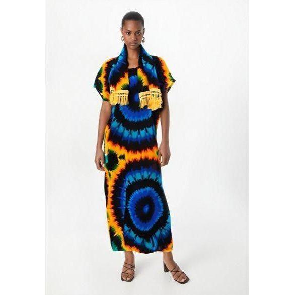Hand Dyed Dress Kaftan Midi Dress - Image 3