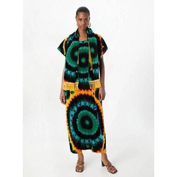Hand Dyed Dress Kaftan Midi Dress - Image 4