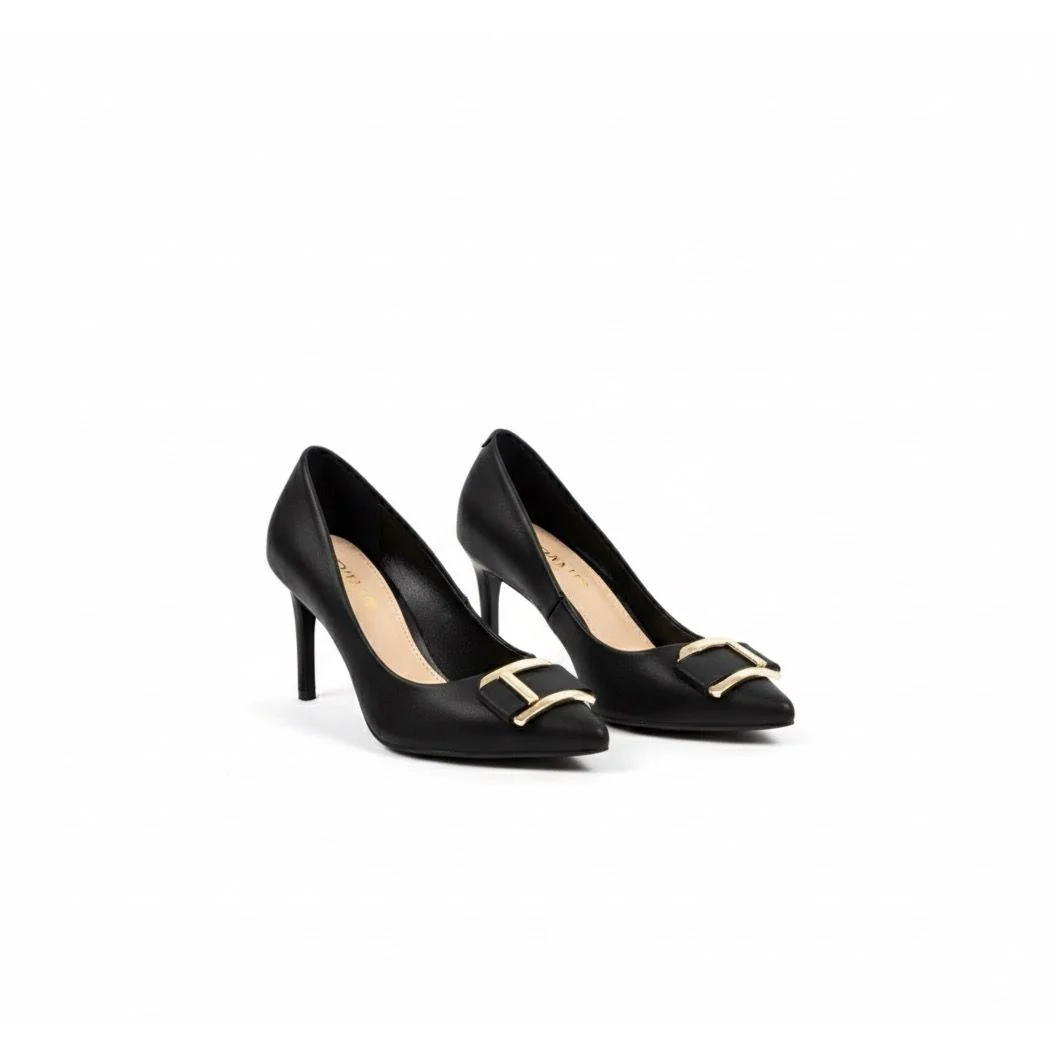 Hi Shaped Court Heel With Monogram Trim - Image 2