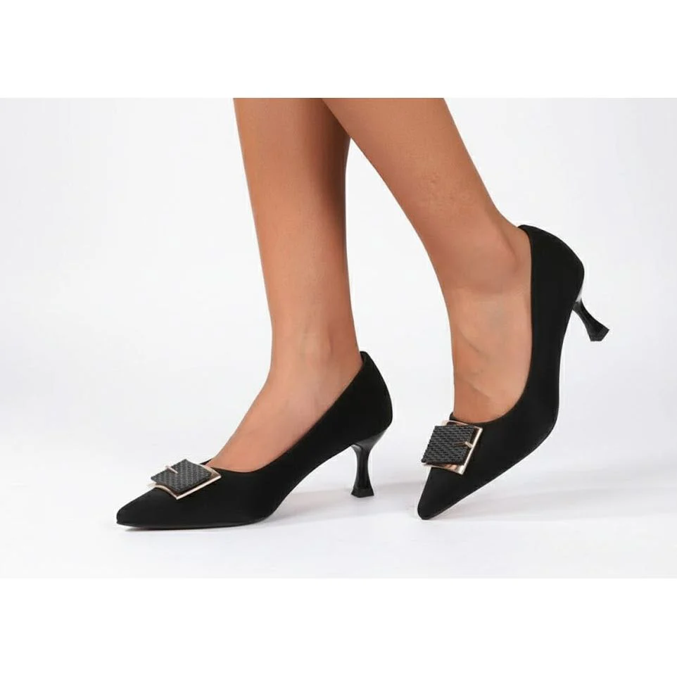 Hi Shaped Court Heel With Monogram Trim - Image 6
