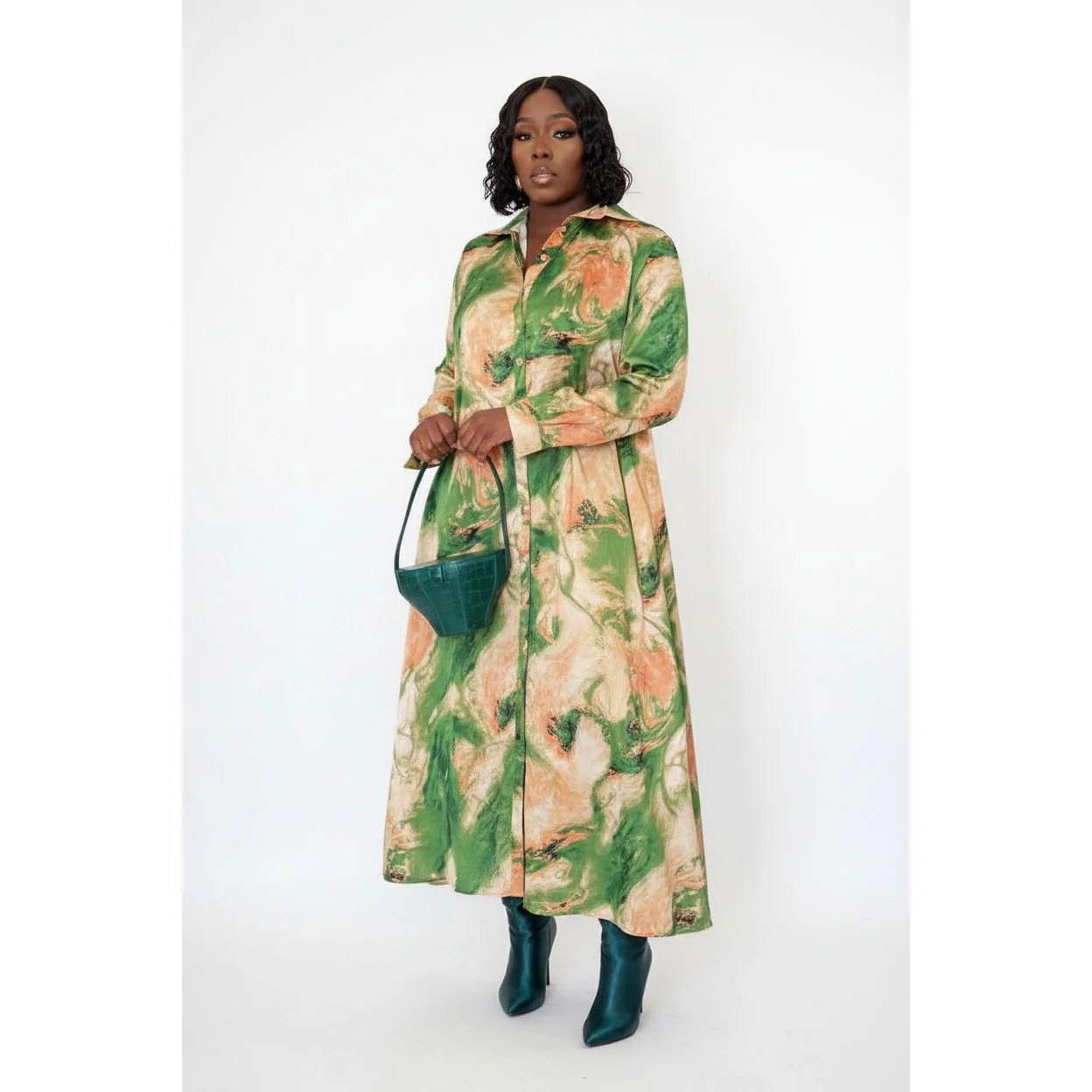 Hidden Gems Satin Midi Dress. - Image 3