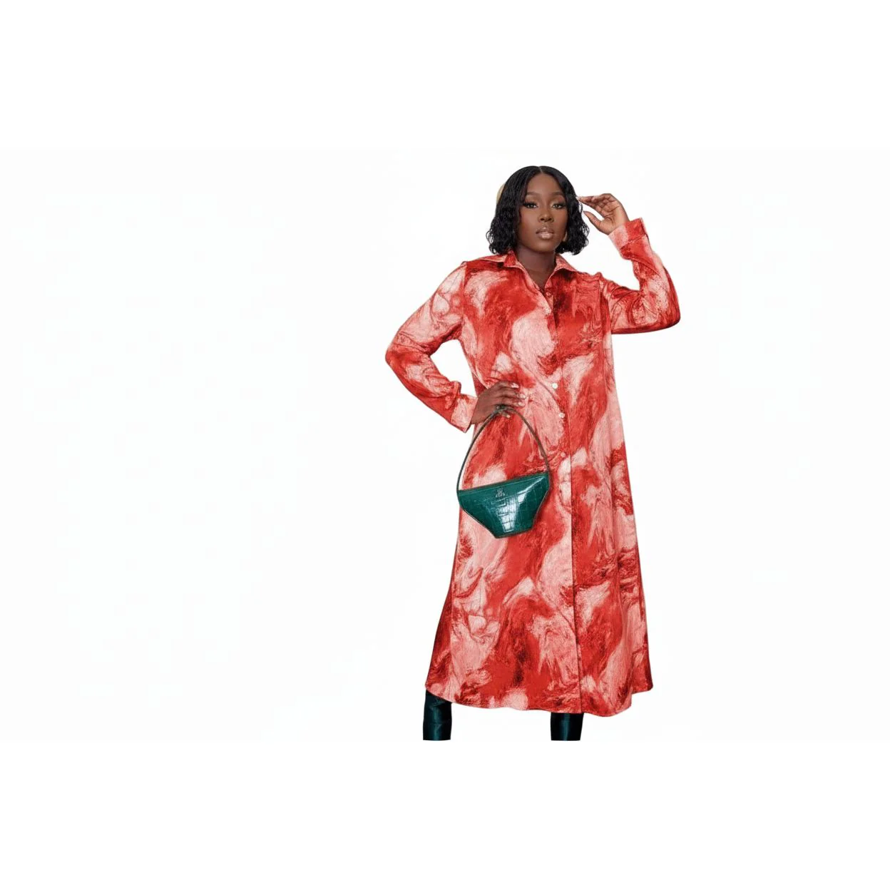 Hidden Gems Satin Midi Dress. - Image 4