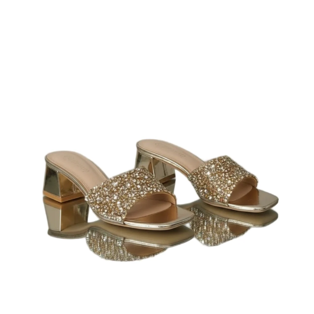 High Heel Sandals With Sparkling Sequins Shoes - Image 2