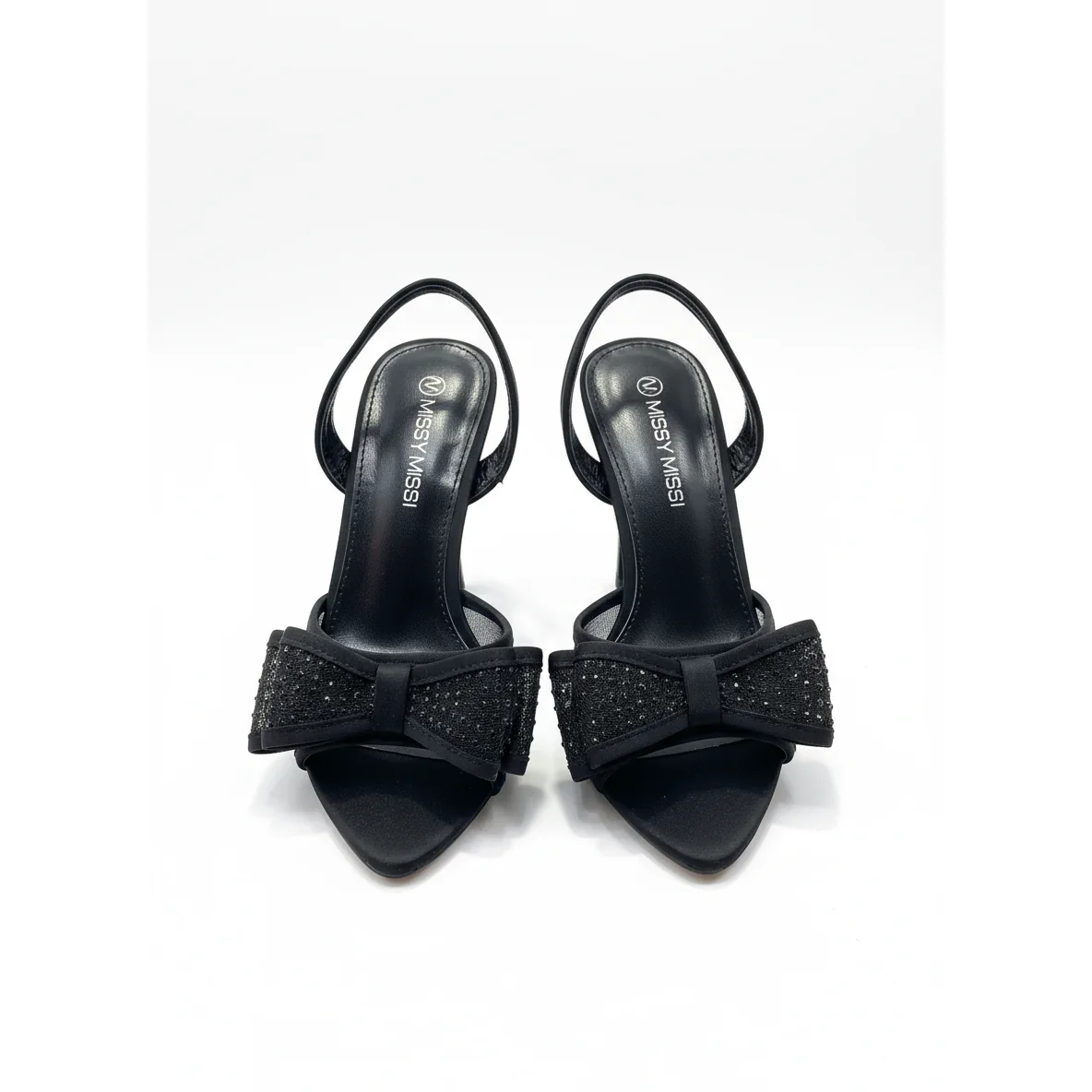 High Heels Diamond Bow Mesh Pointed Shallow Mouth Single Shoes - Image 2