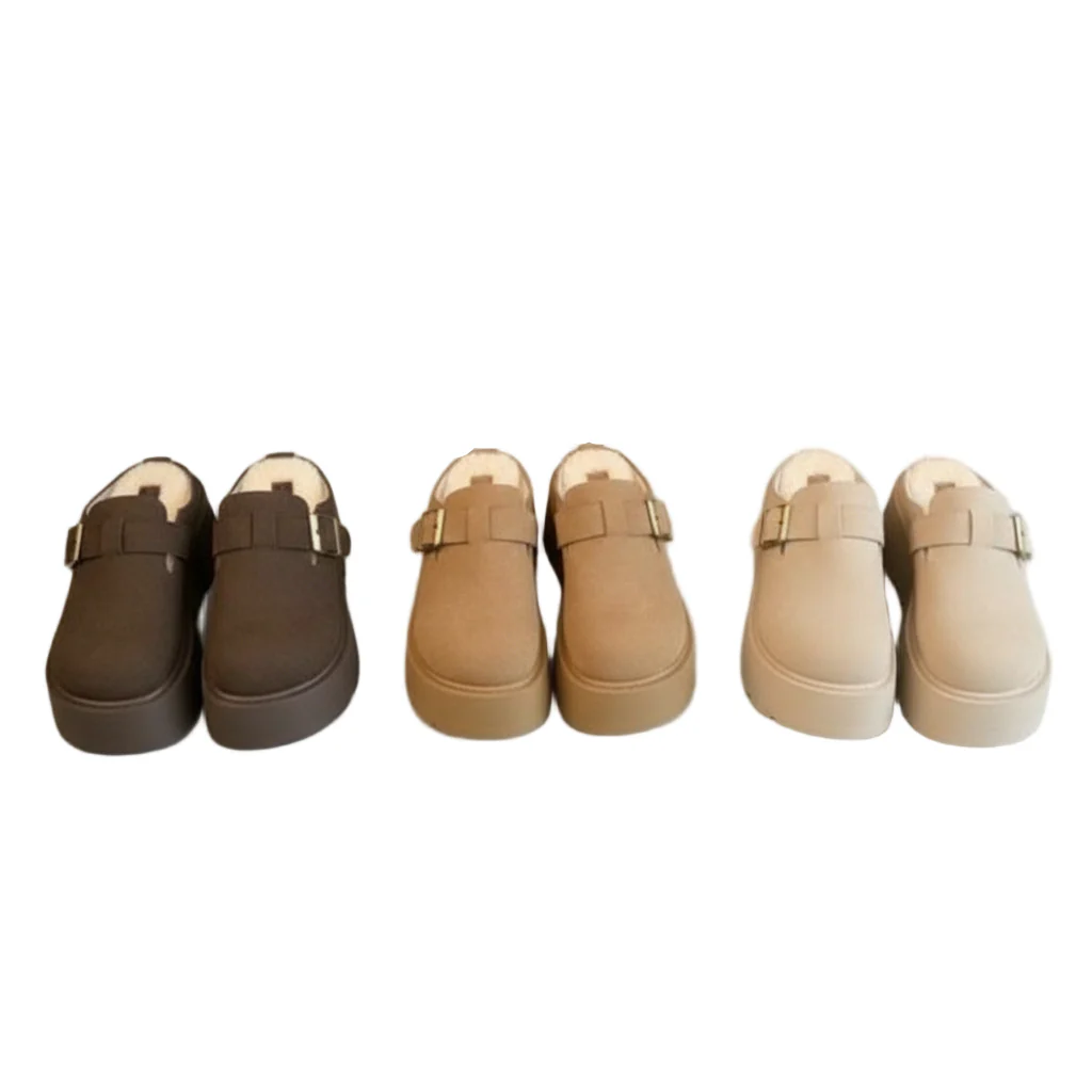 High Platform Leather Chunky Mesh Slippers - Image 3