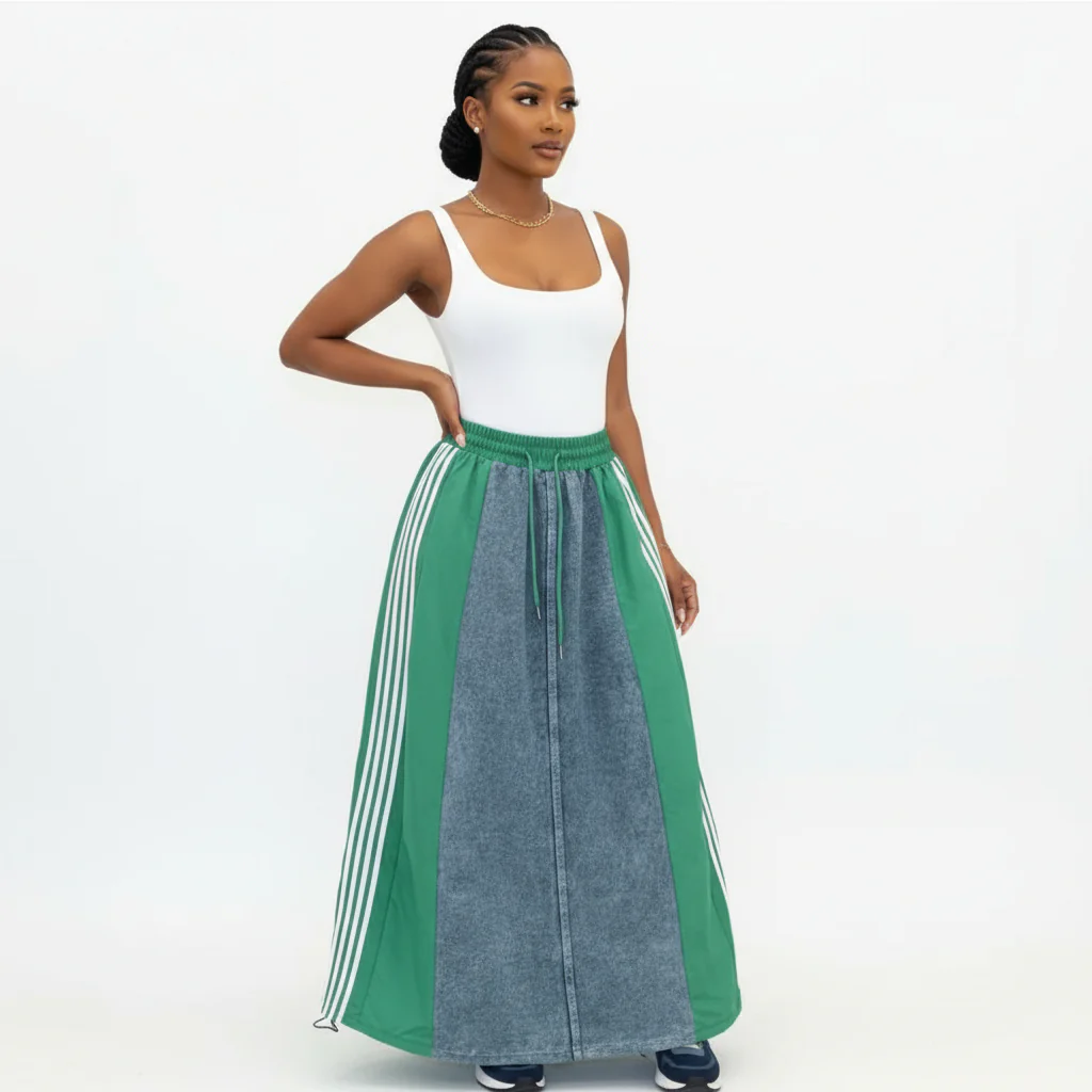 High Street Patchwork Jeans Sexy Club Skirt - Image 2