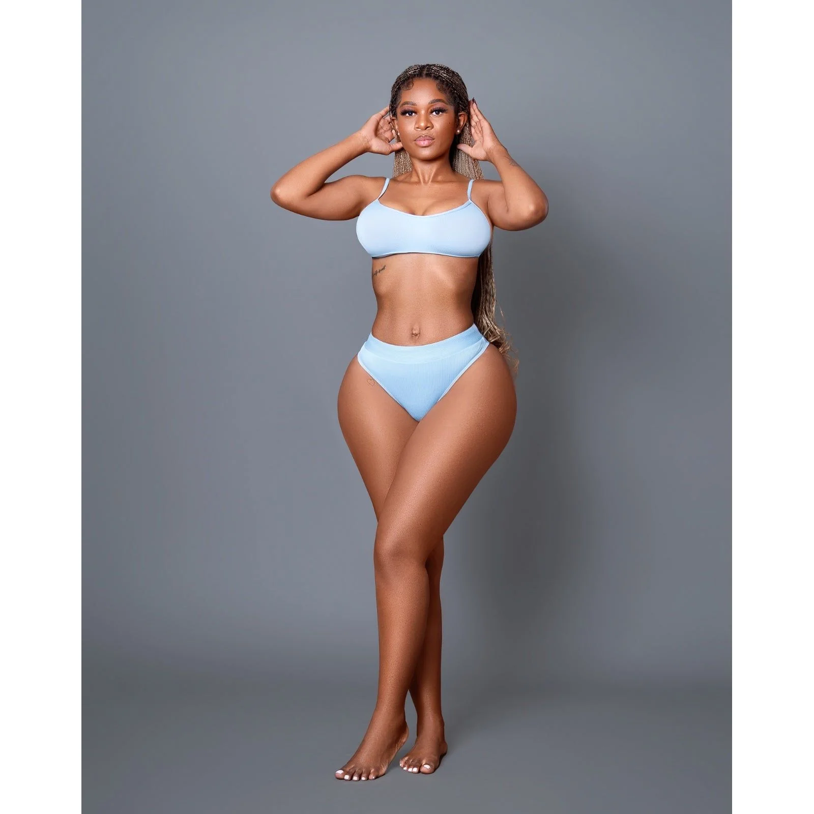 High Waist Bikini Breathable Shoulder Strap Two Piece Swimsuit. - Image 3