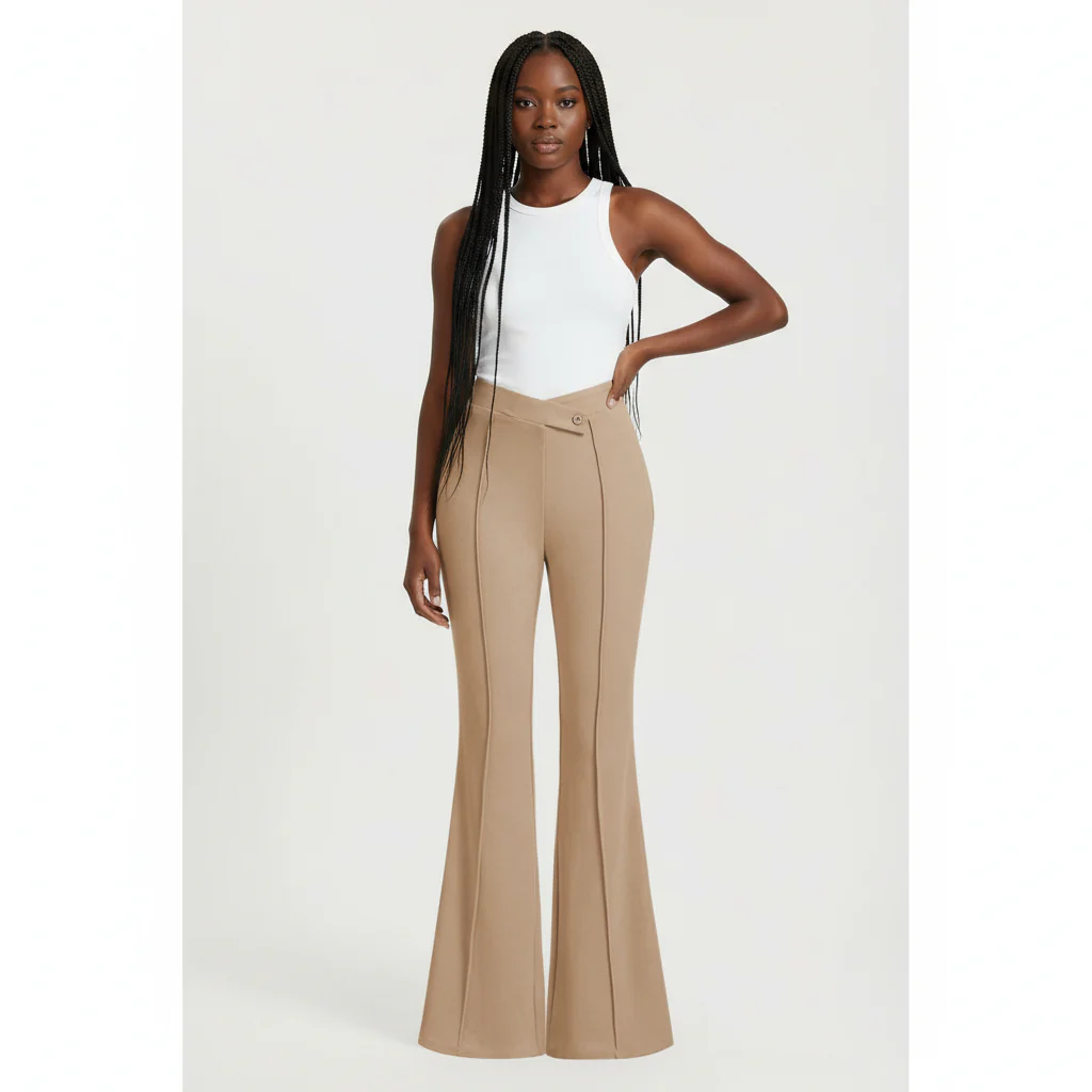 High Waist Flare Leg Pants - Image 2