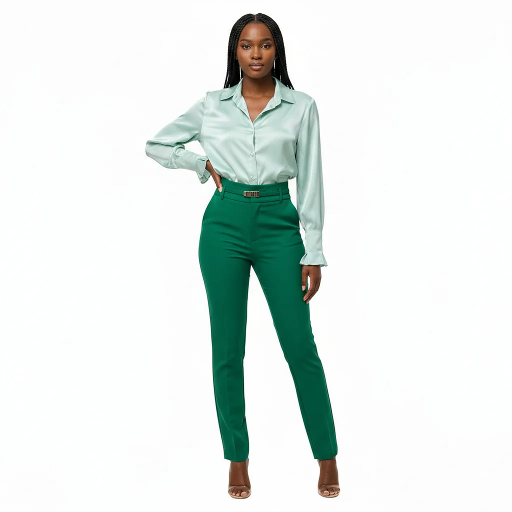 High Waist Straight Wool Pants - Image 4