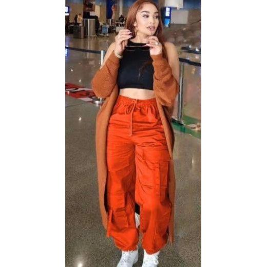 High Waisted Cargo Strap Pants - Image 2