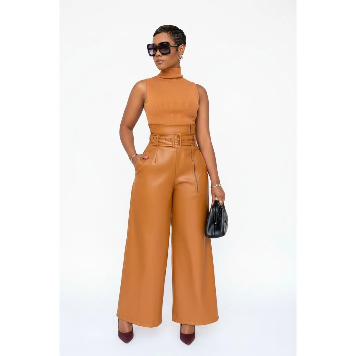 High Waisted Palaza Faux Pants - Image 2