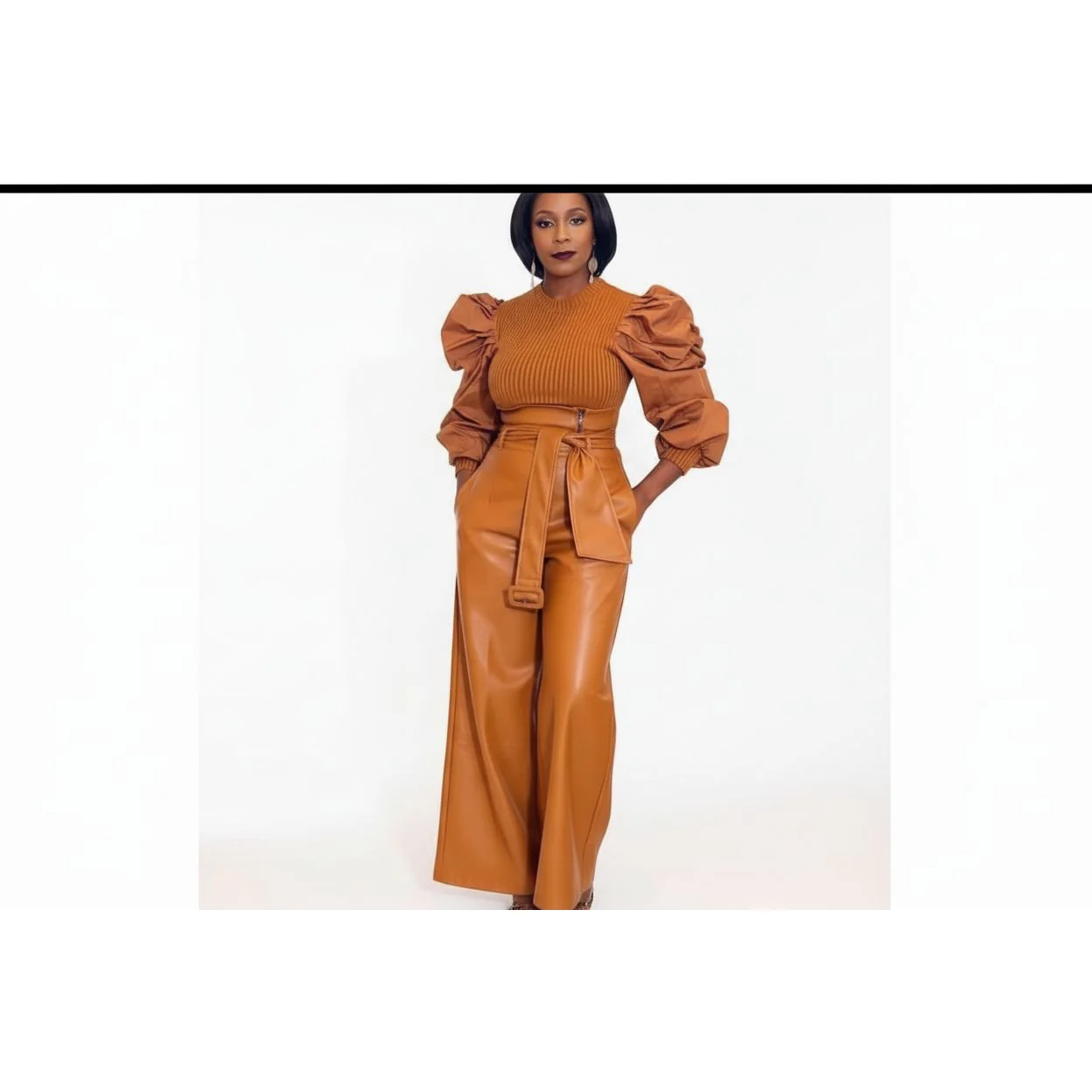 High Waisted Palaza Faux Pants - Image 3
