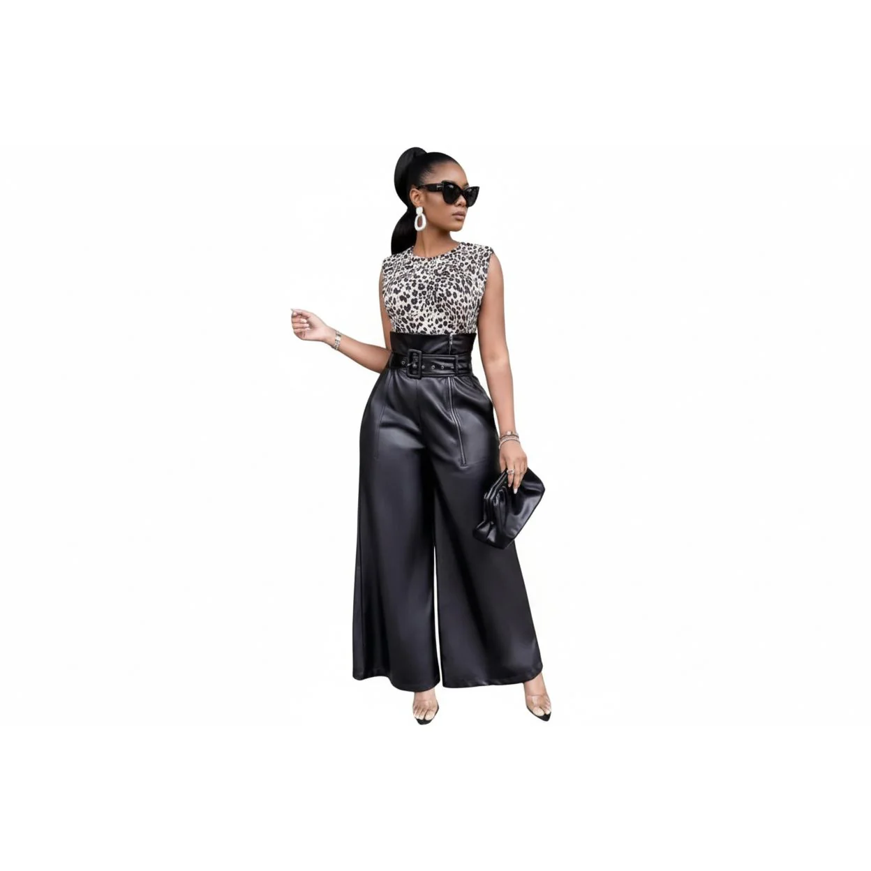 High Waisted Palaza Faux Pants - Image 4