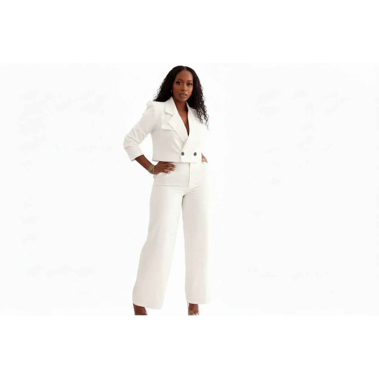 High Waisted Pant & Crop Blazer set - Image 5