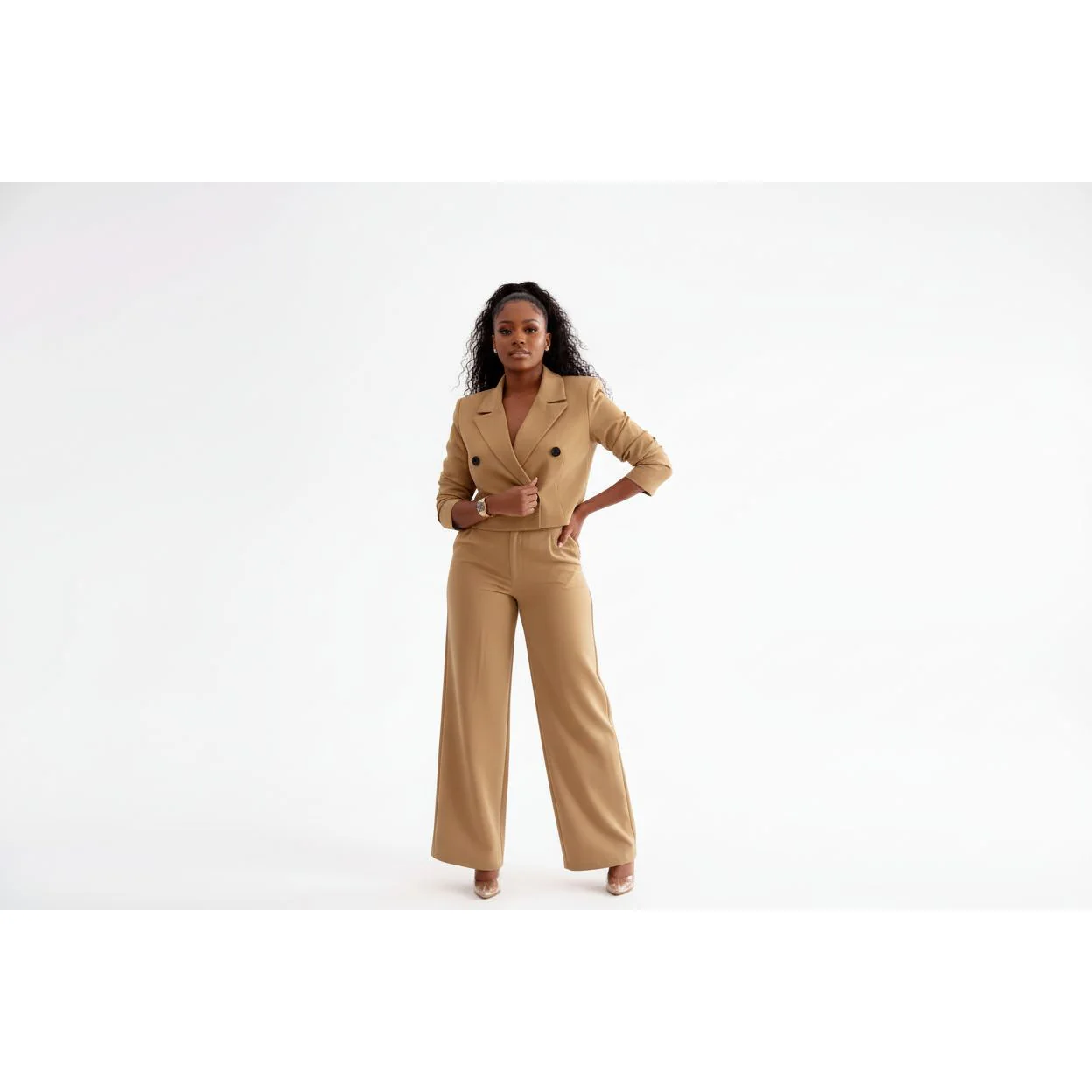 High Waisted Pant & Crop Blazer set - Image 6