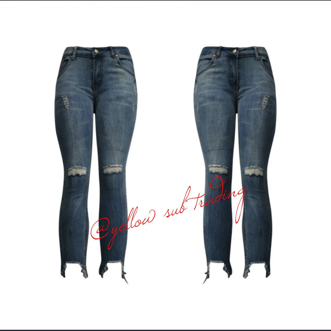 High Waisted ripped skinny jeans. - Image 2