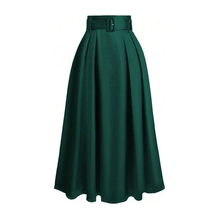 High waisted satin beltes umbrella skirt - Image 6