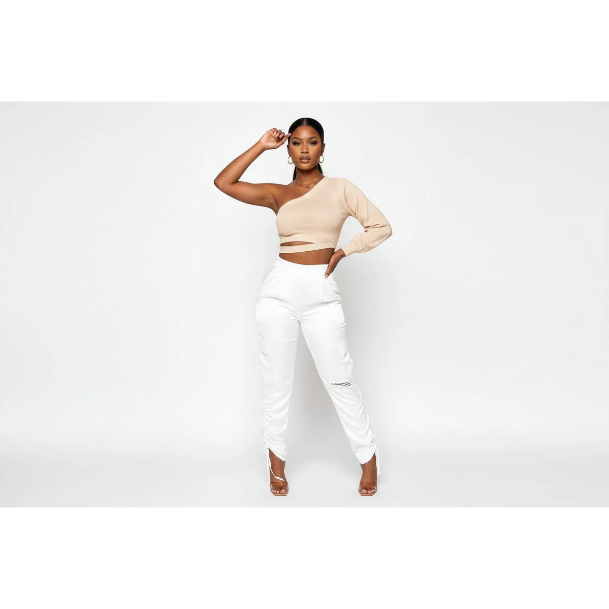 High Waisted Satin Pants - Image 2