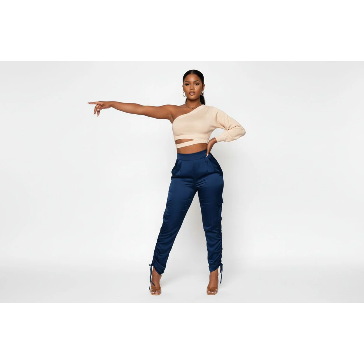 High Waisted Satin Pants - Image 4